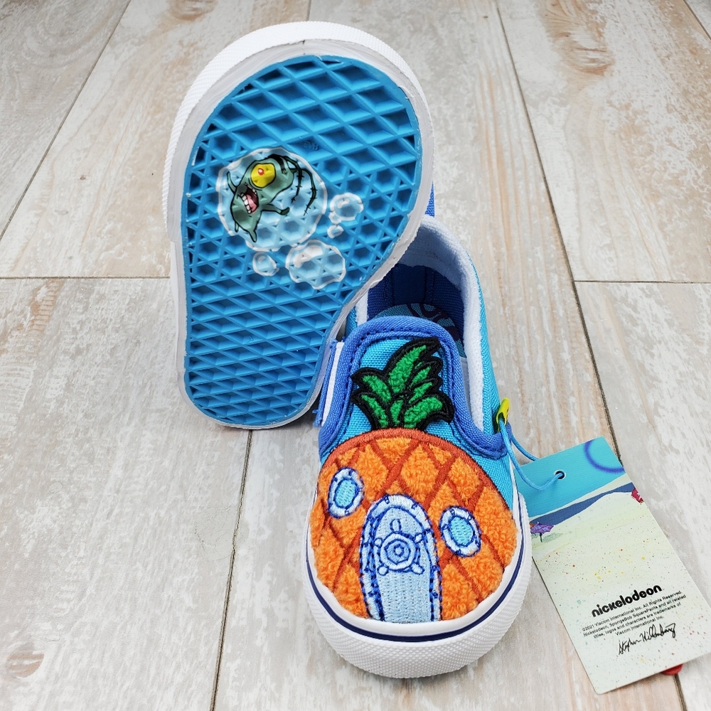 Vans X SpongeBob Slip On Velcro 124 Conch … - Picture 9 of 12